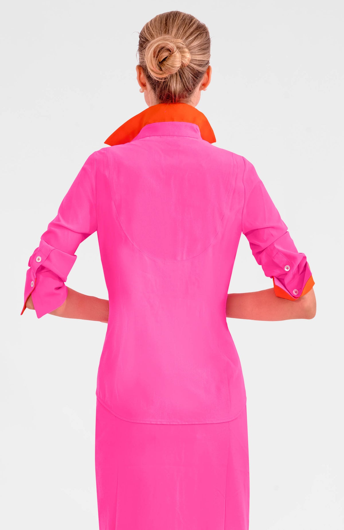 Boyfriend Shirt - Solid - Silky Heaven Shocking Pink