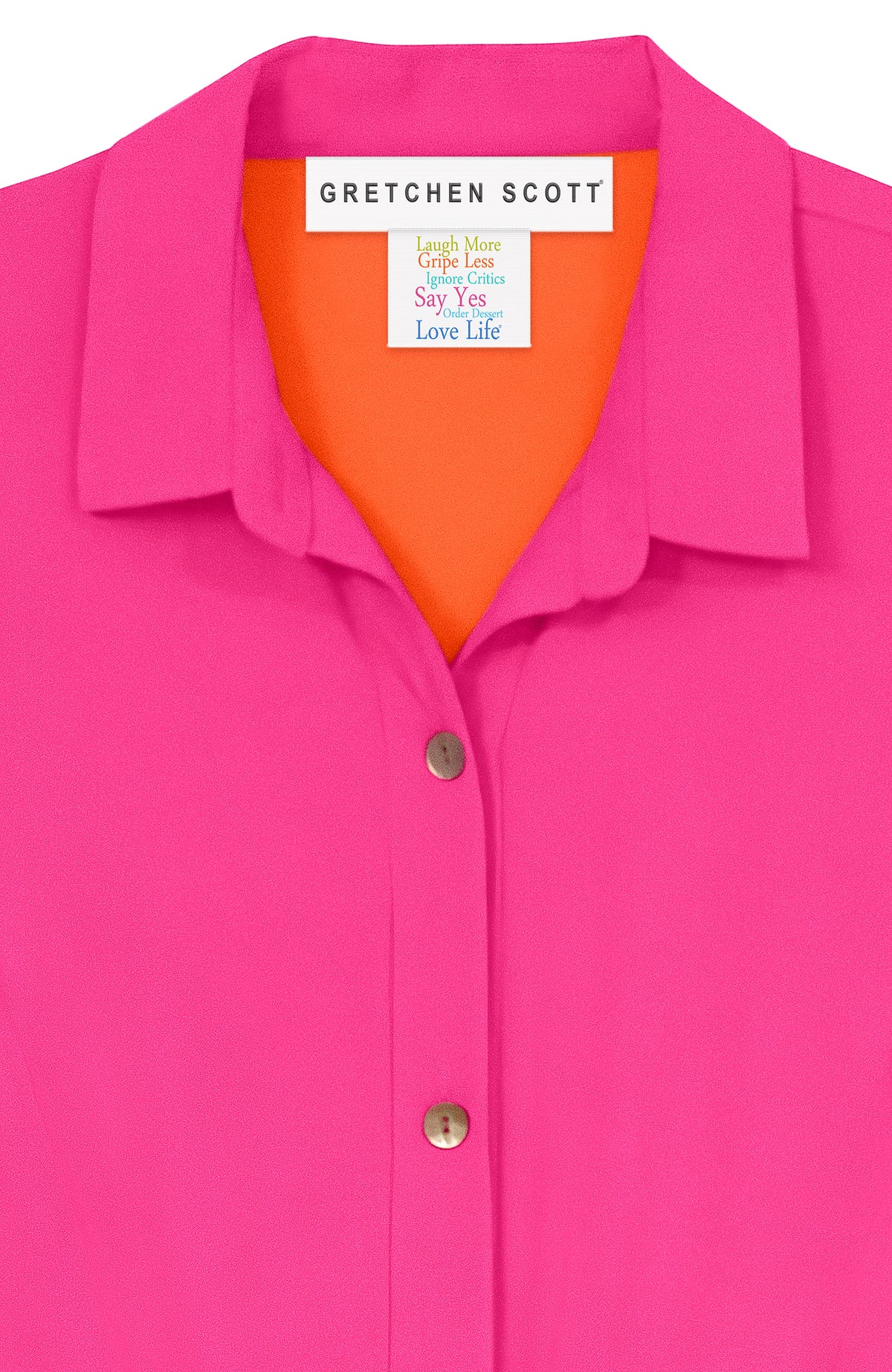 Boyfriend Shirt - Solid - Silky Heaven Shocking Pink