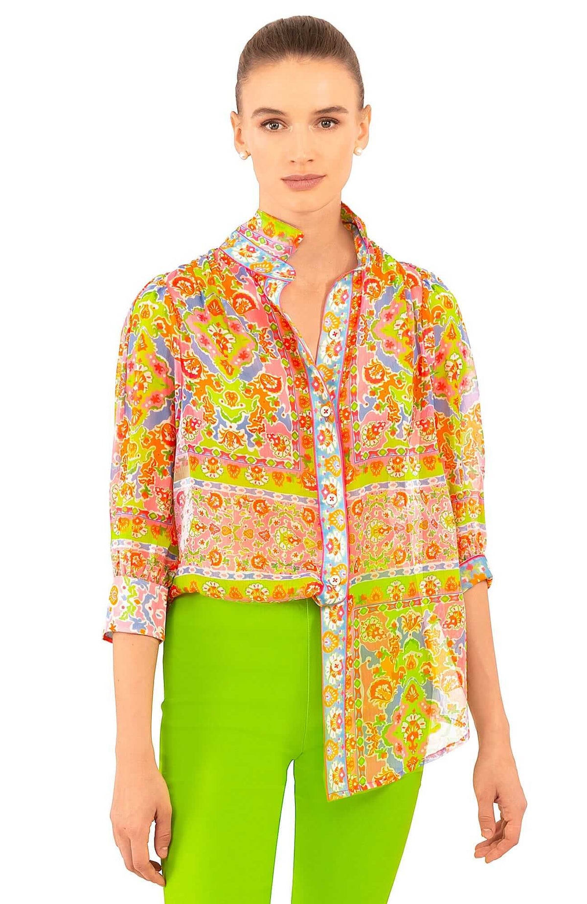 Boyfriend Shirt - Watteau - Final Sale Pink Lime