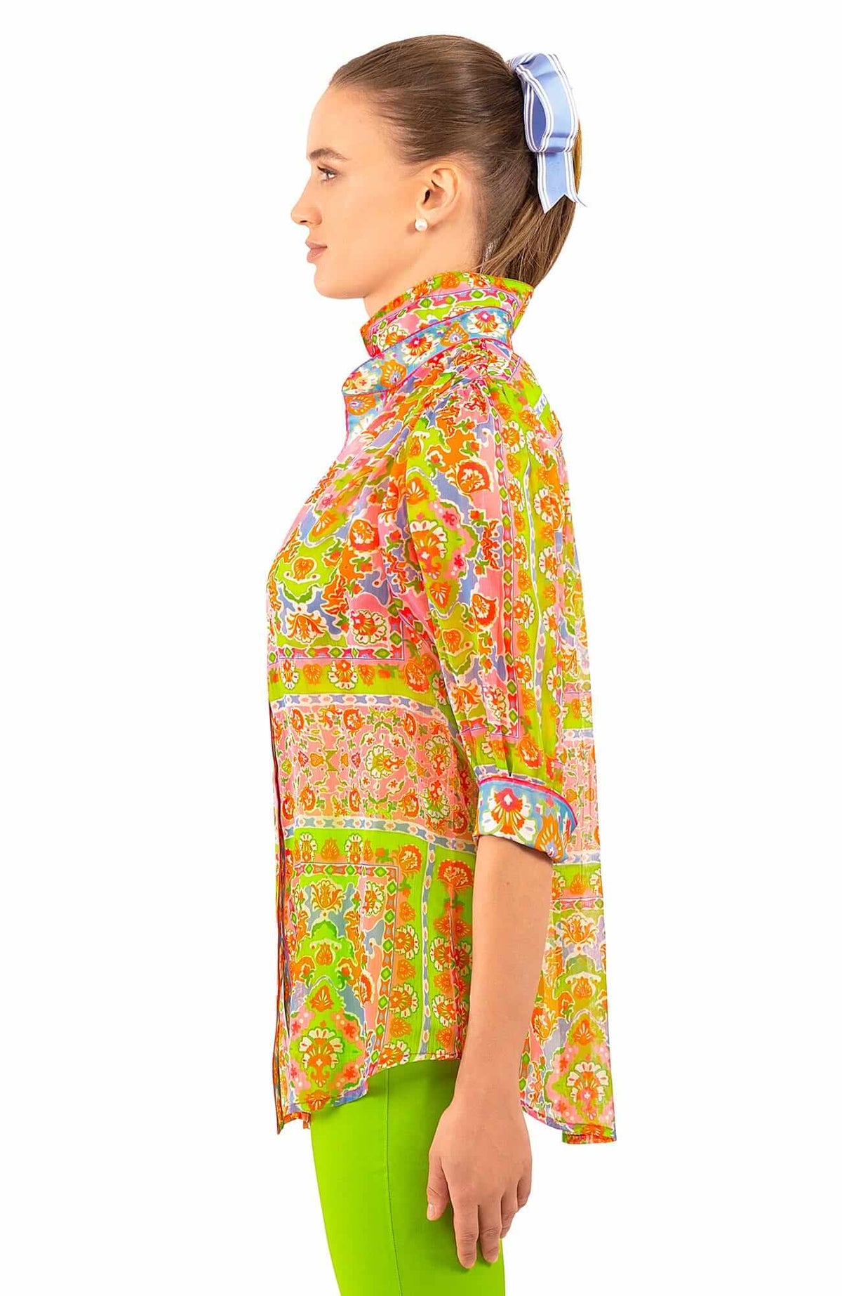 Boyfriend Shirt - Watteau - Final Sale Pink Lime