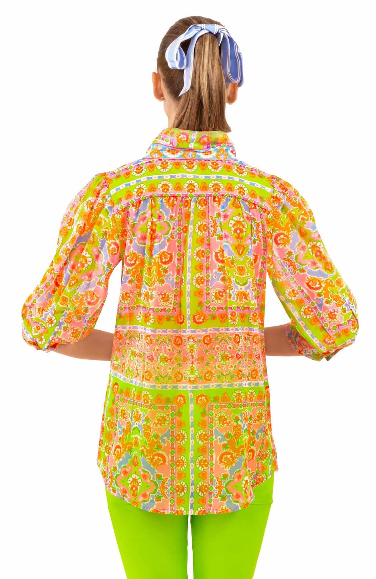 Boyfriend Shirt - Watteau - Final Sale Pink Lime