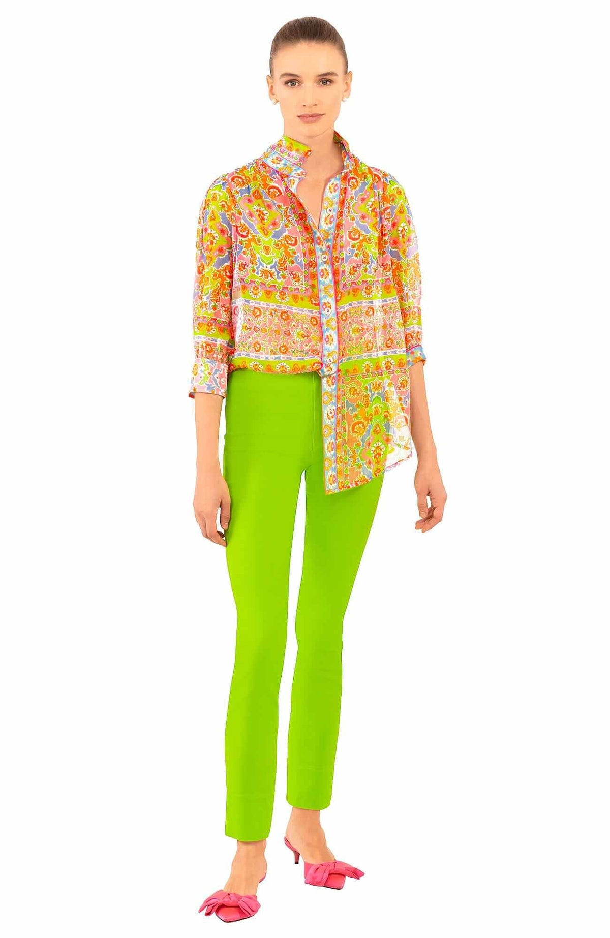 Boyfriend Shirt - Watteau - Final Sale Pink Lime