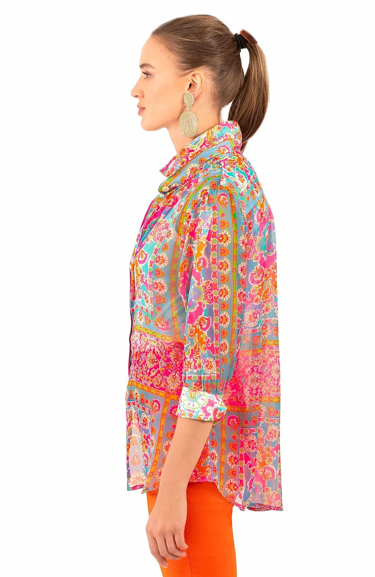 Boyfriend Shirt - Watteau - Final Sale Turquoise