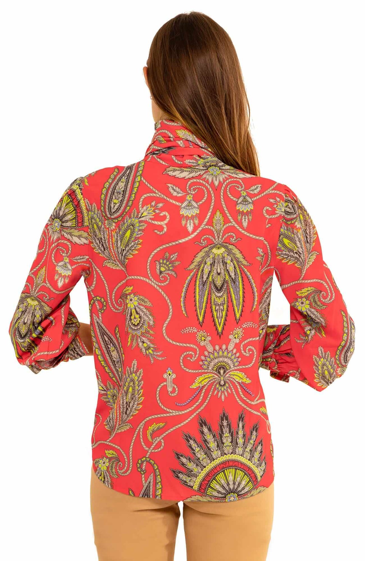 Billow Tie Blouse - Plume Coral