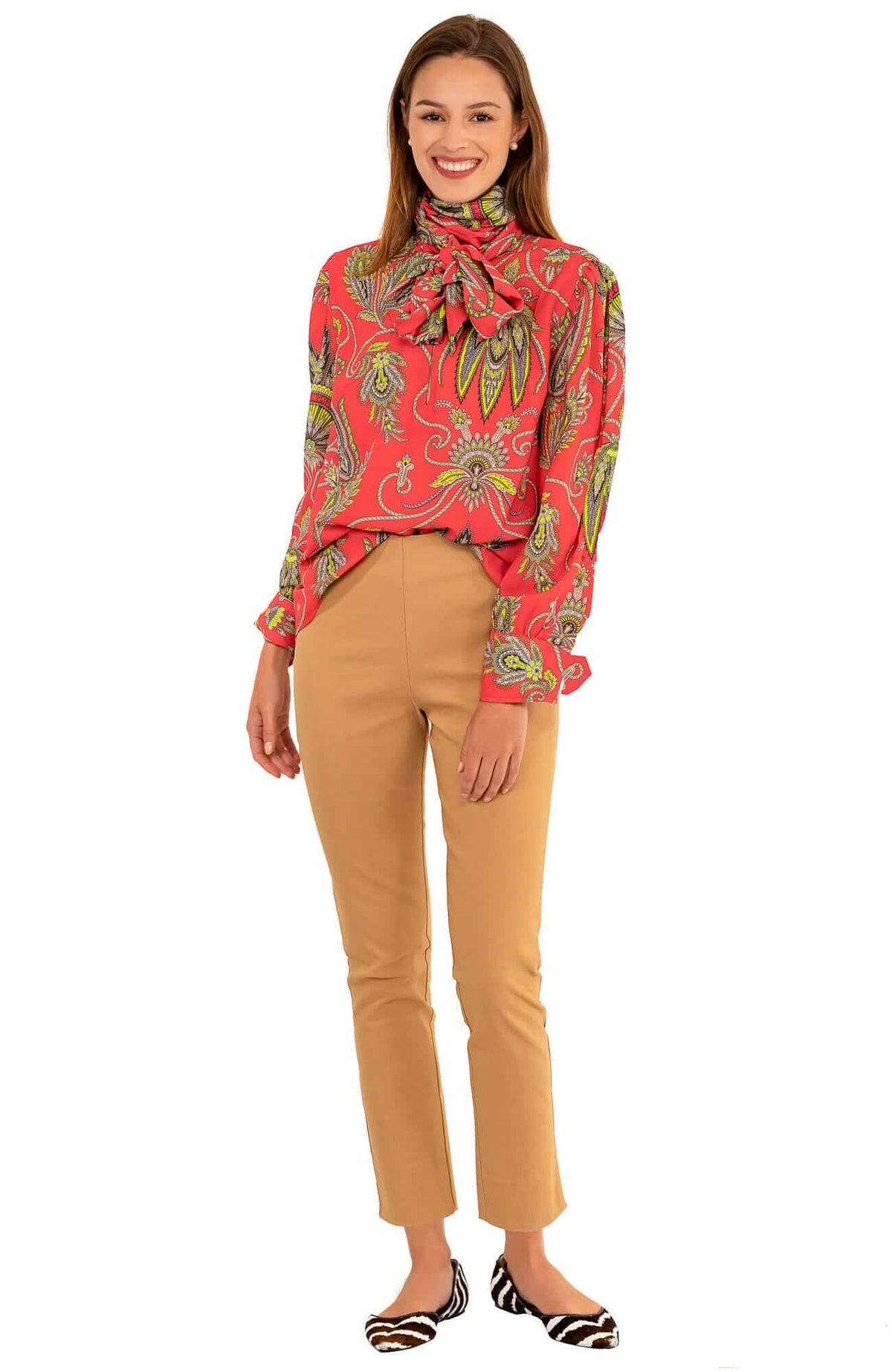 Billow Tie Blouse - Plume Coral