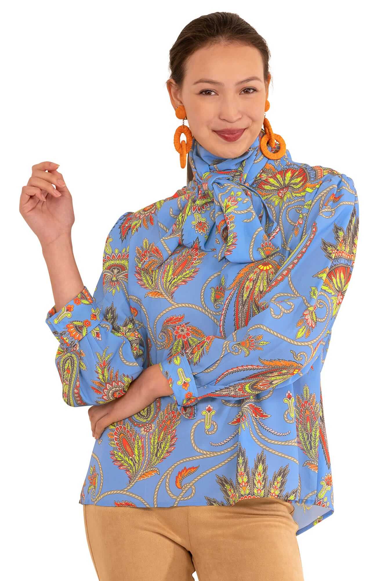 Billow Tie Blouse - Plume - Final Sale