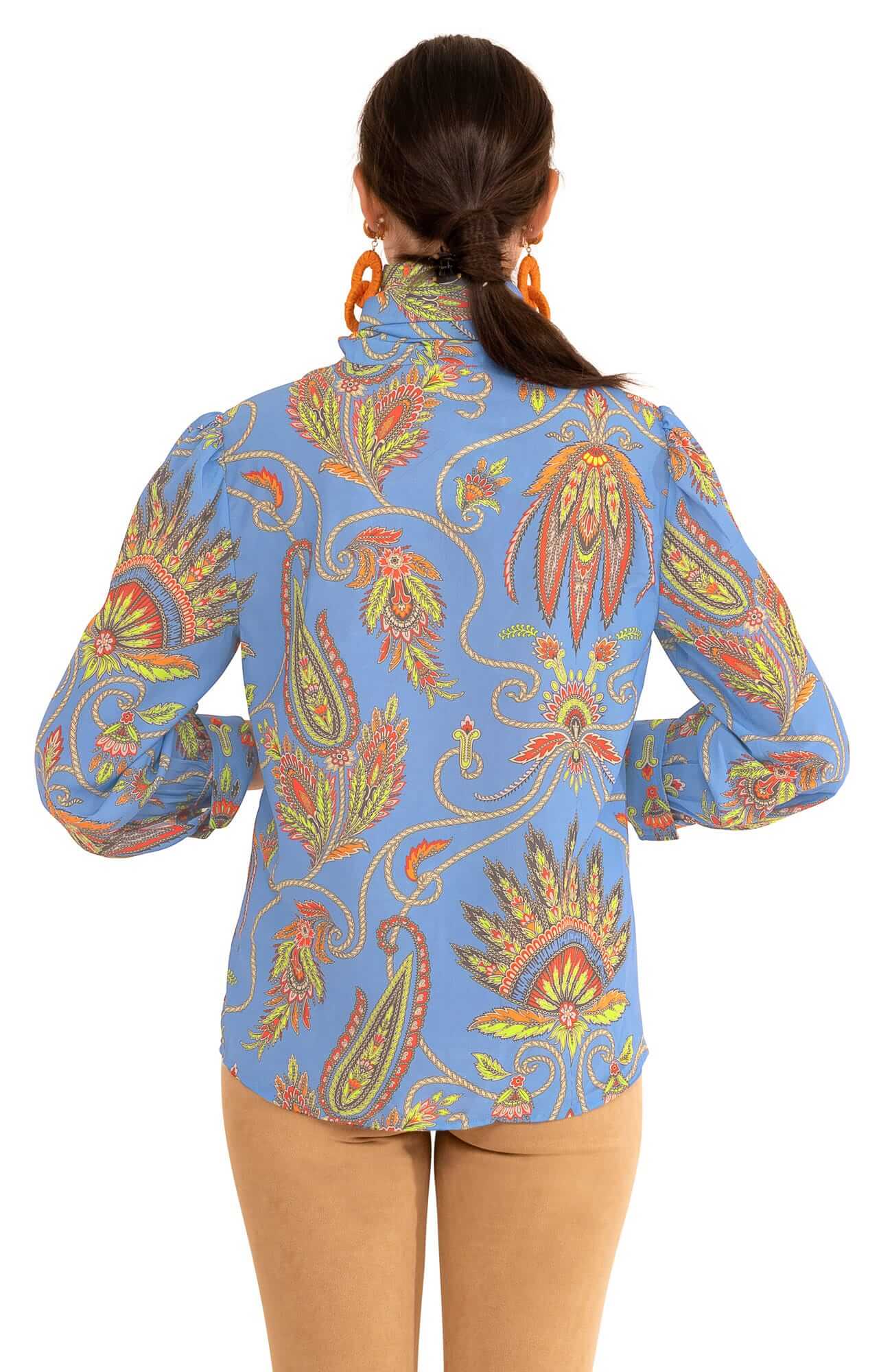 Billow Tie Blouse - Plume - Final Sale Periwinkle