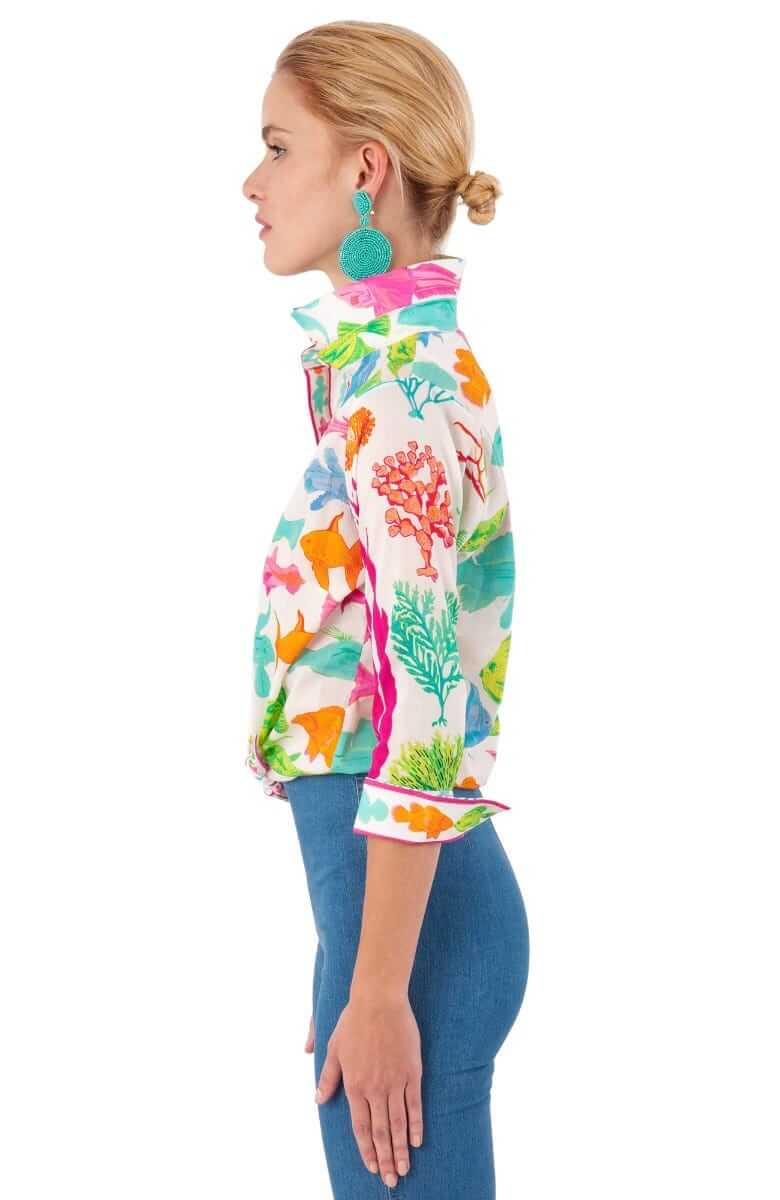 Boyfriend Shirt - What a Catch - Final Sale Brights