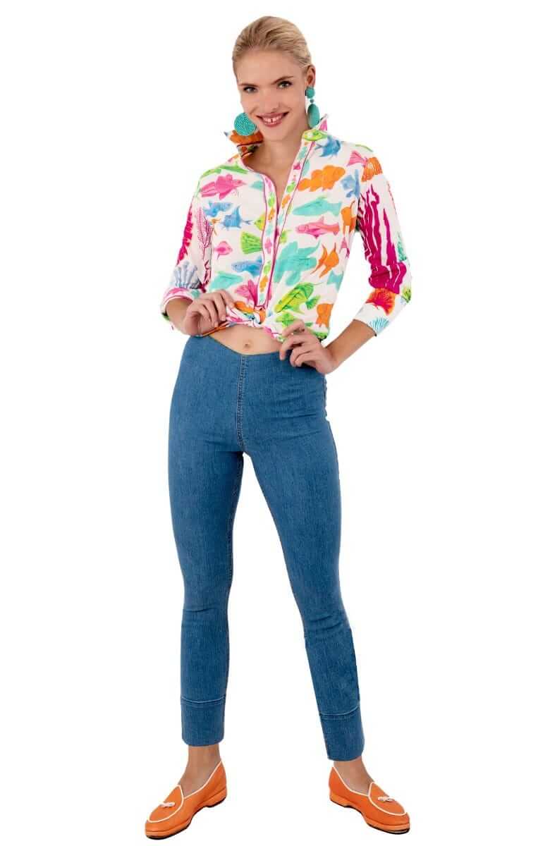 Boyfriend Shirt - What a Catch - Final Sale Brights