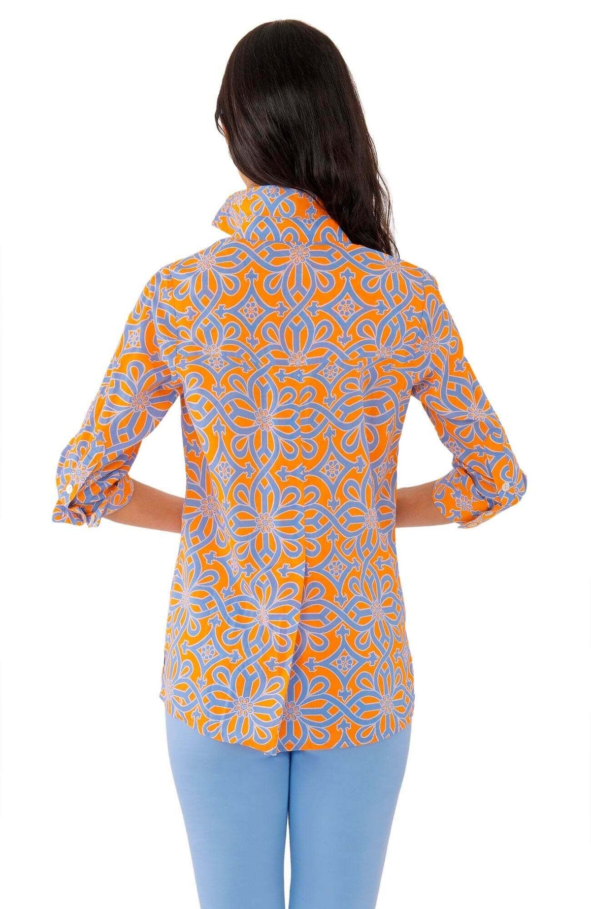 Comfy Cozy Cotton Voile Shirt - Piazza - Final Sale Periwink Orange