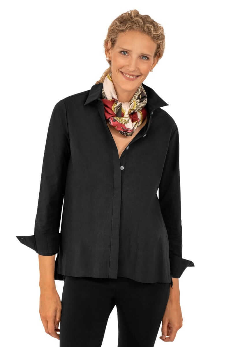 9-5 Cotton Poplin Shirt Black