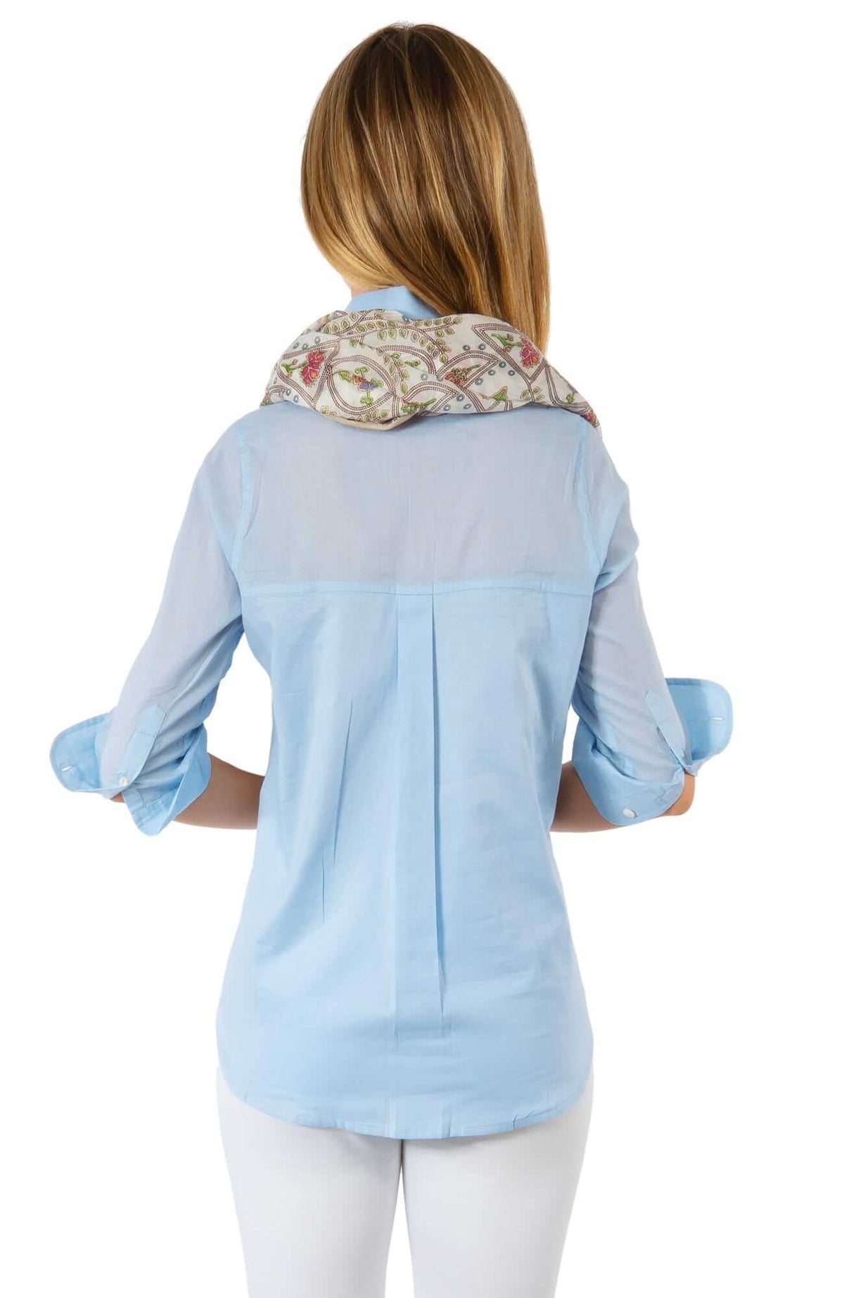 Cotton Shirt - Sleek Voile Pale Blue