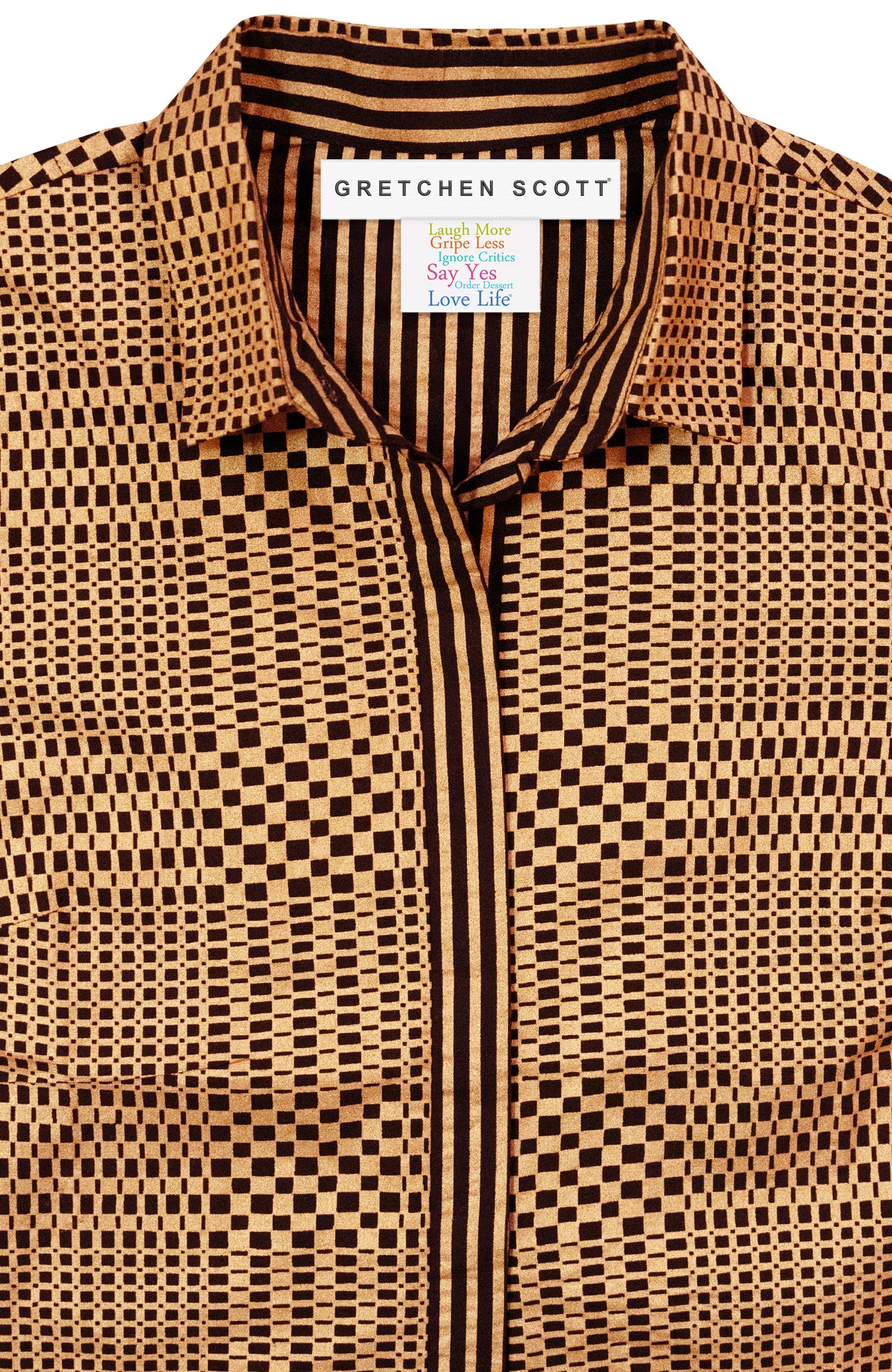 Effortless Top - Sahara Gold Plaid