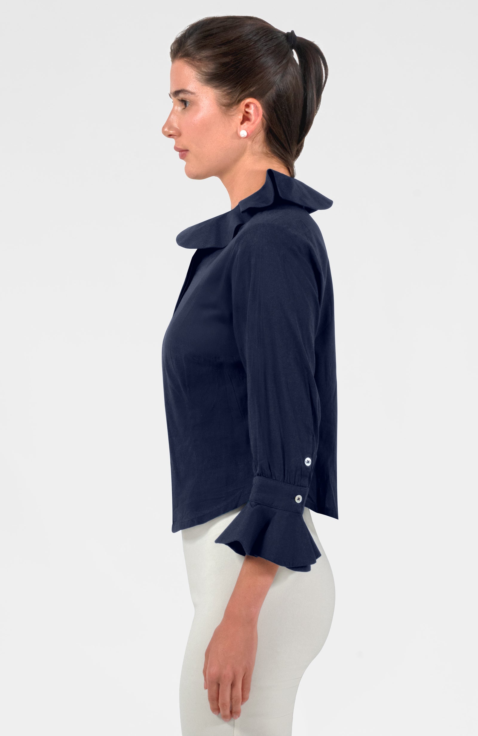 The Harlequin Blouse - Solid Navy