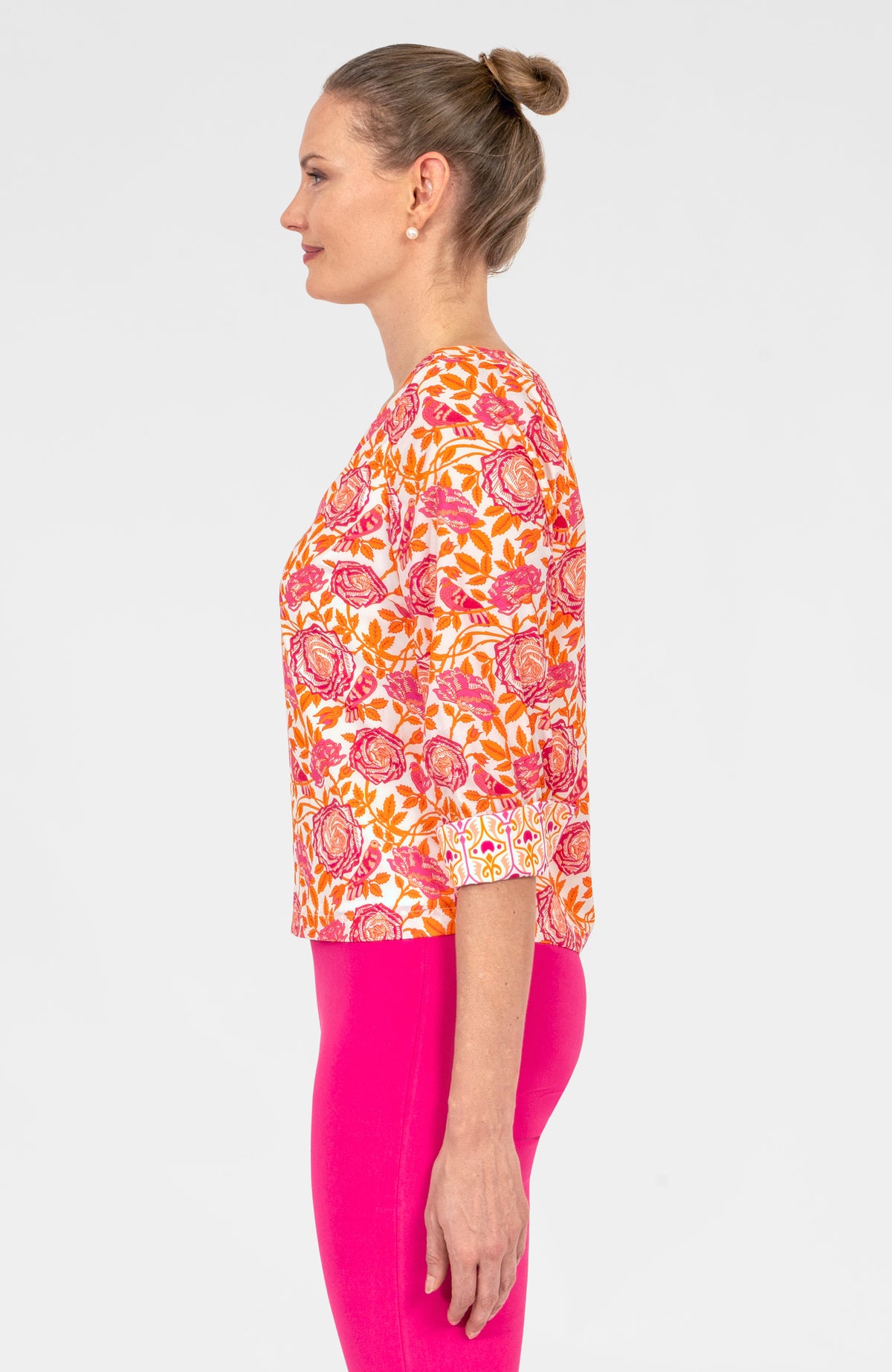 Silky Everyone Top - Smell The Roses Orange Pink