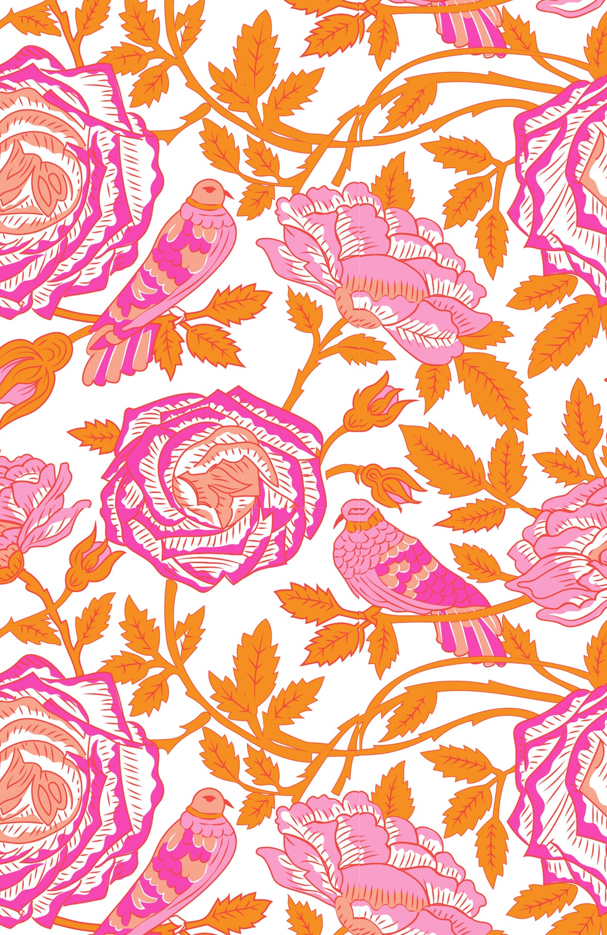 Swagger Dress - Smell The Roses Orange Pink