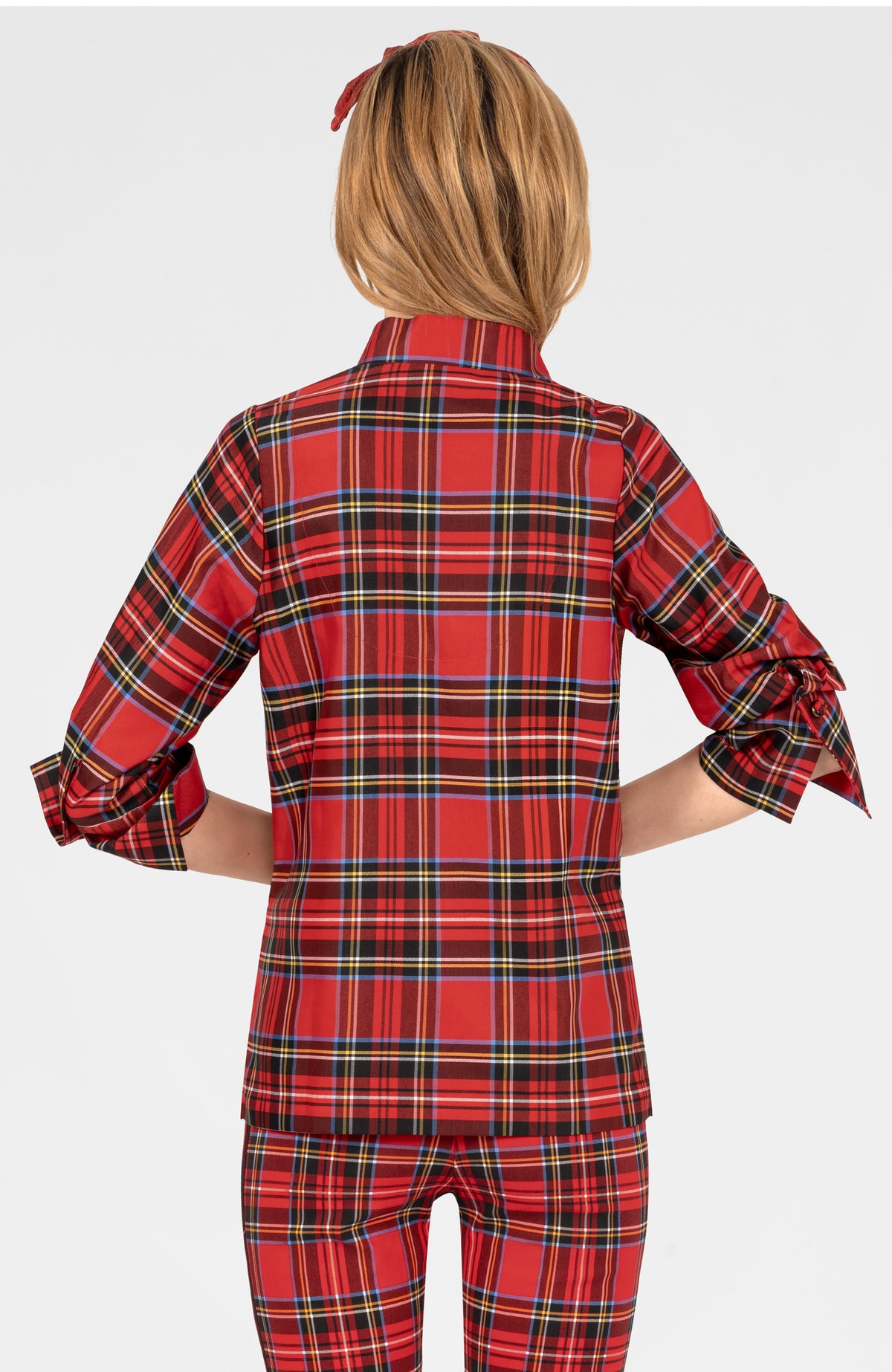 Forget Me Knot Top - Stewart Plaid Red Multi