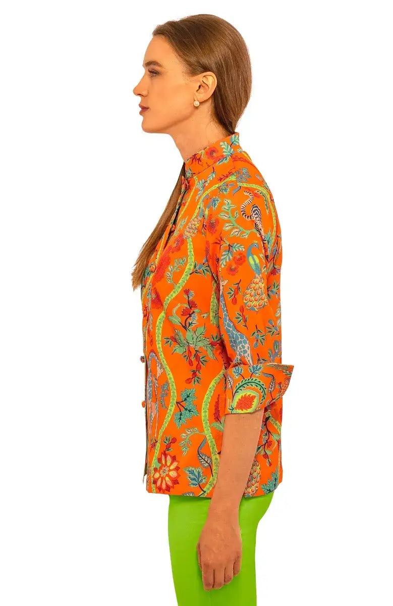 Forget Me Knot Top - Jungle Symphony Orange