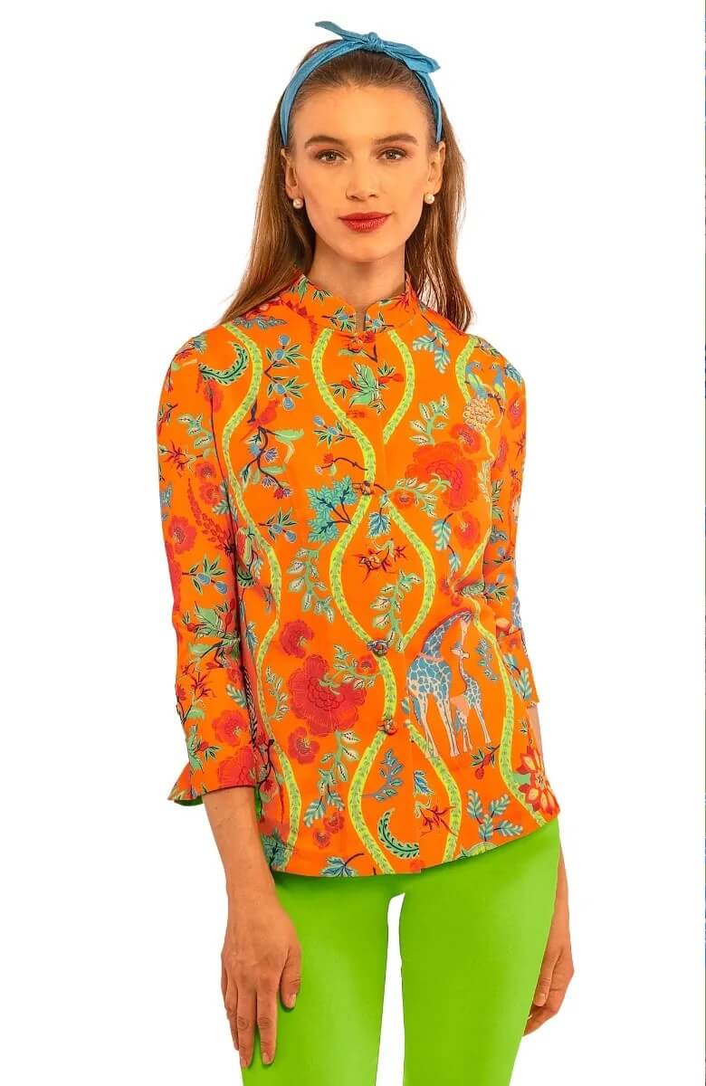 Forget Me Knot Top - Jungle Symphony Orange