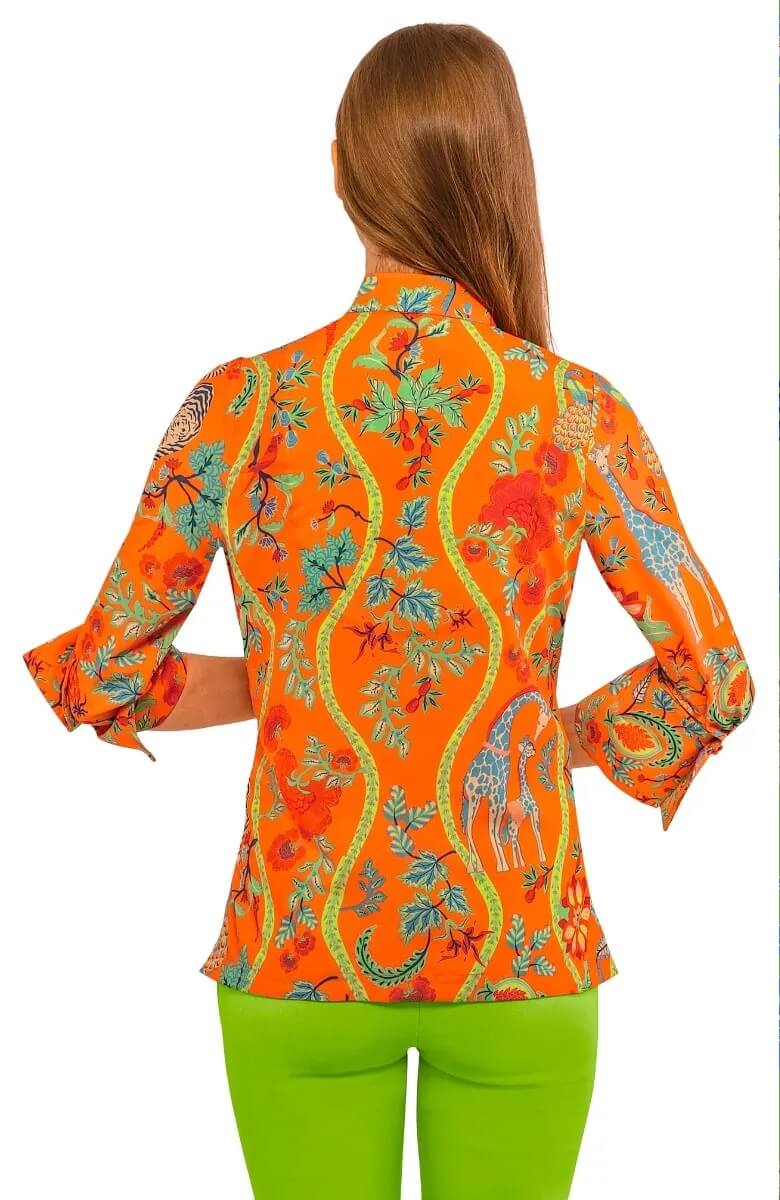 Forget Me Knot Top - Jungle Symphony Orange