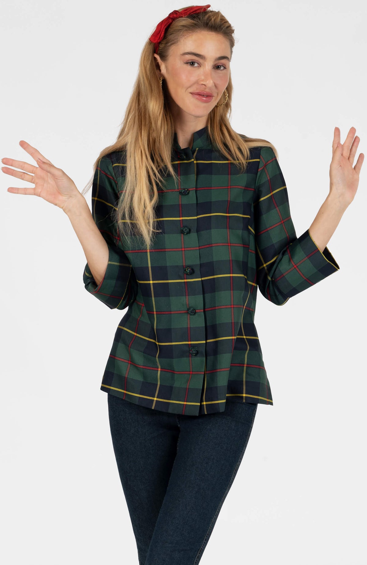 Forget Me Knot Top - Plaidly Cooper Green