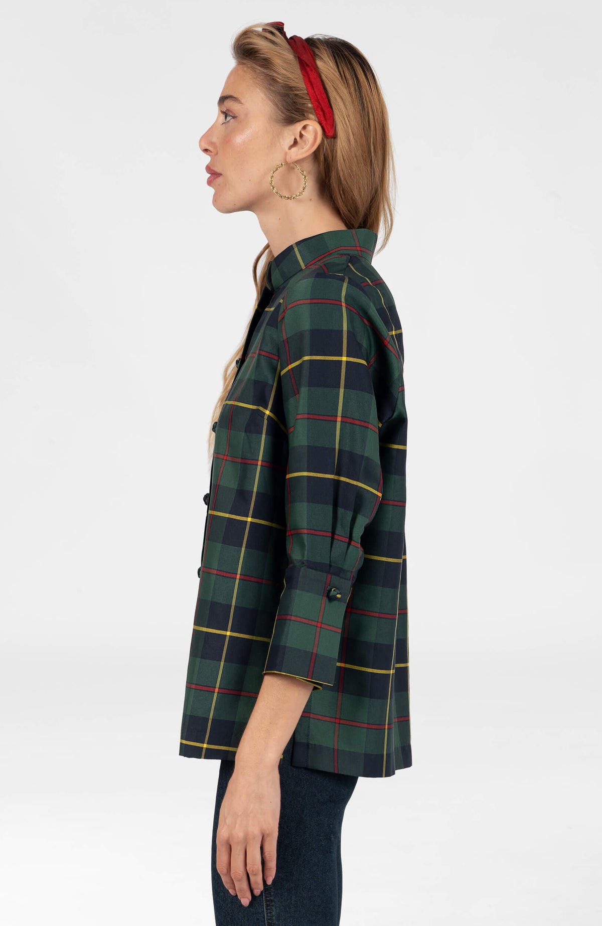 Forget Me Knot Top - Plaidly Cooper Green