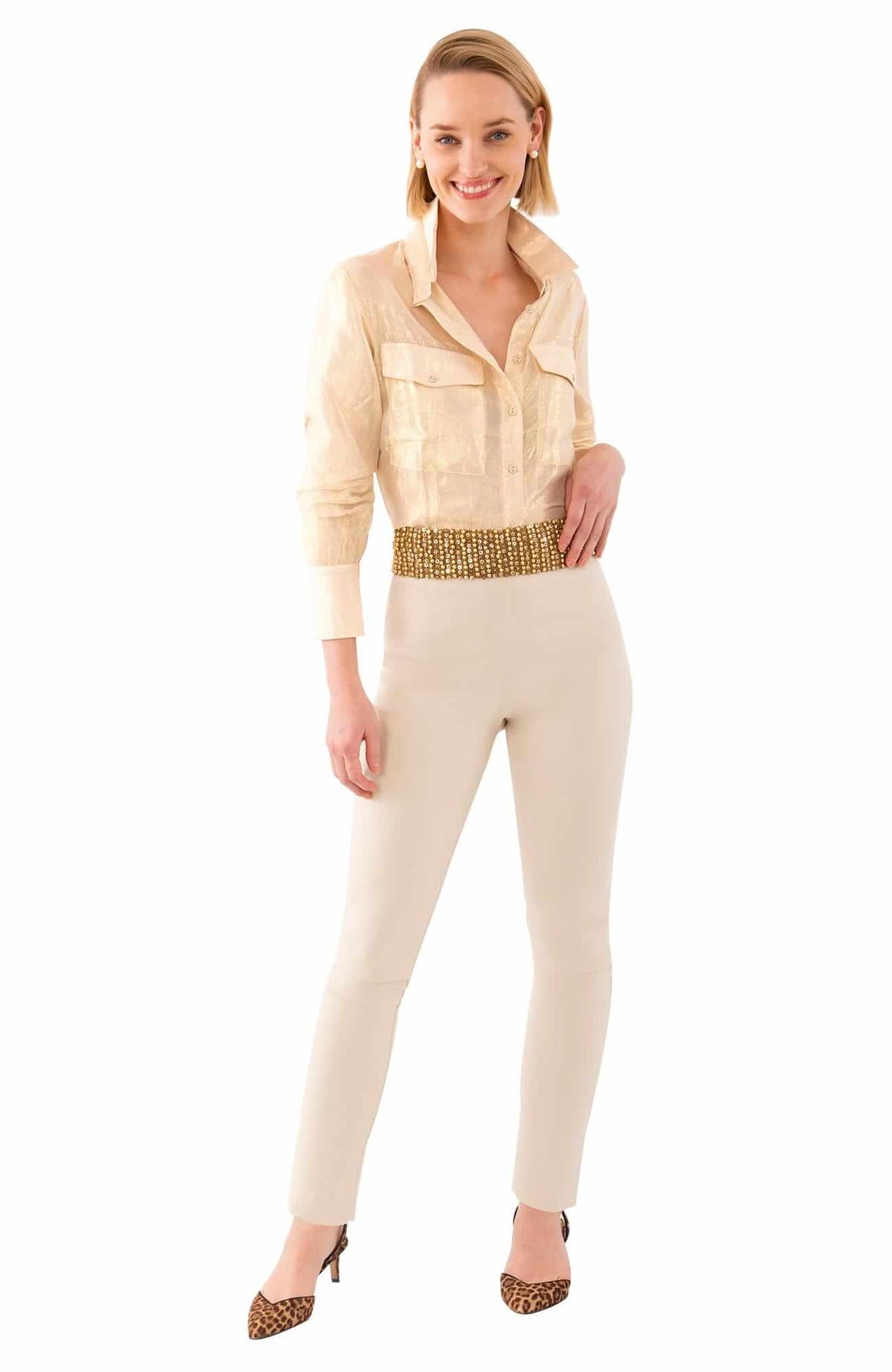 Metallic Flap Blouse - Glinda Lurex - Final Sale Gold