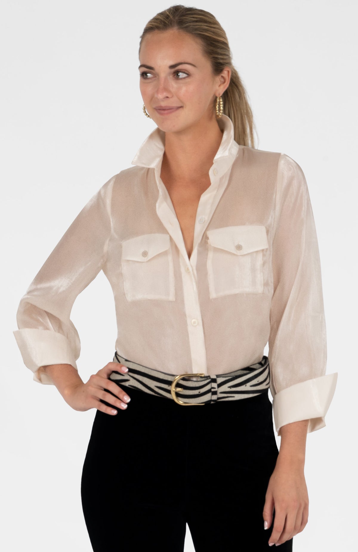 Shine On Silver Moon Blouse Ivory