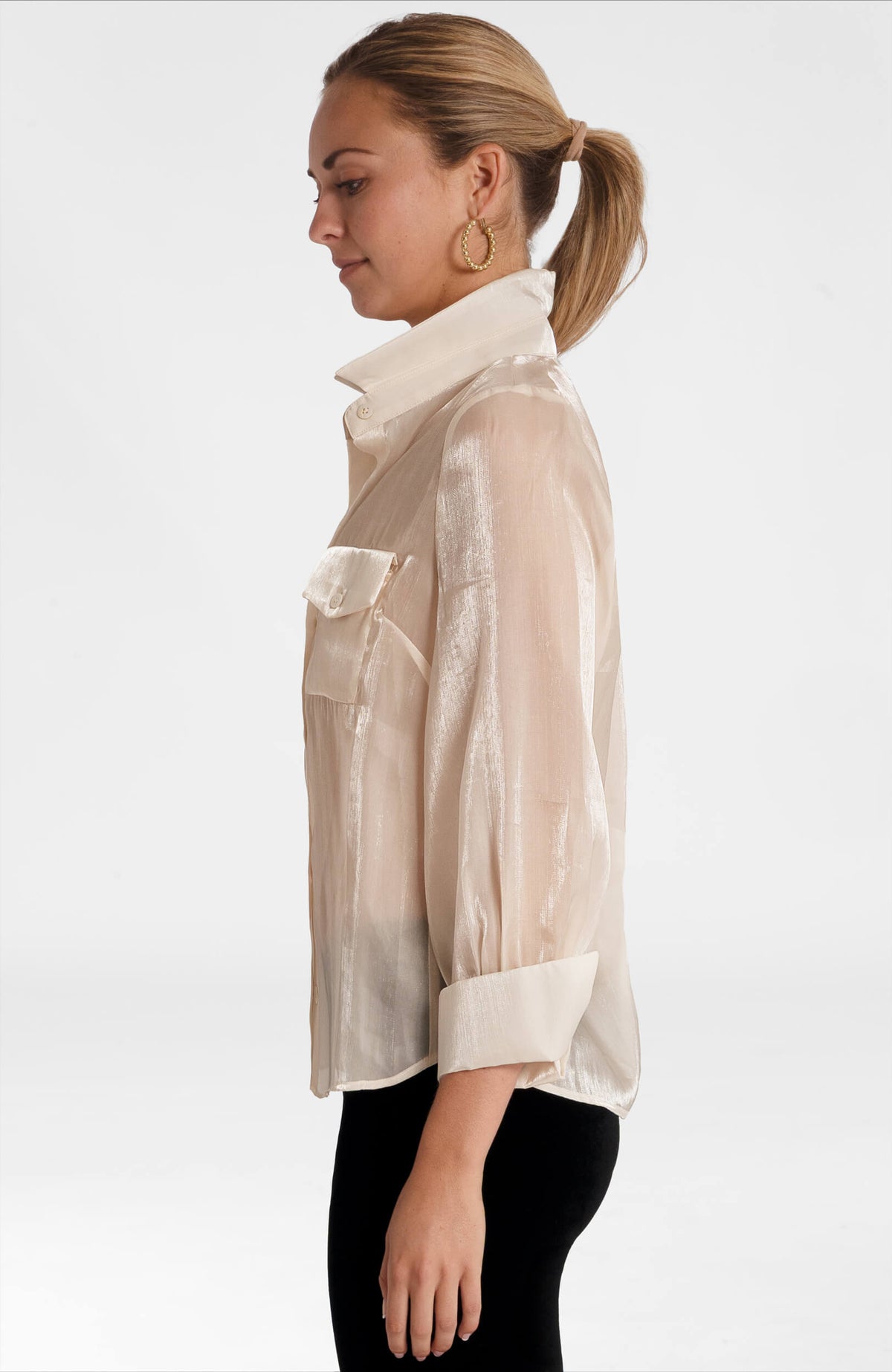 Shine On Silver Moon Blouse Ivory
