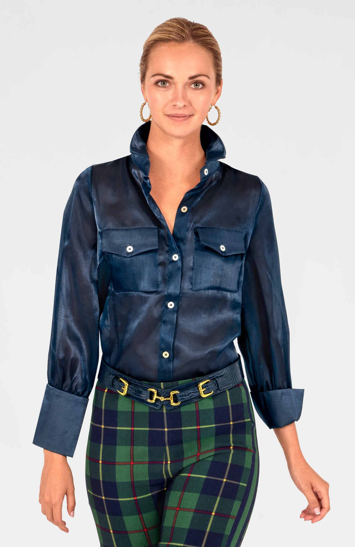 Shine On Silver Moon Top - Glinda Lurex Navy