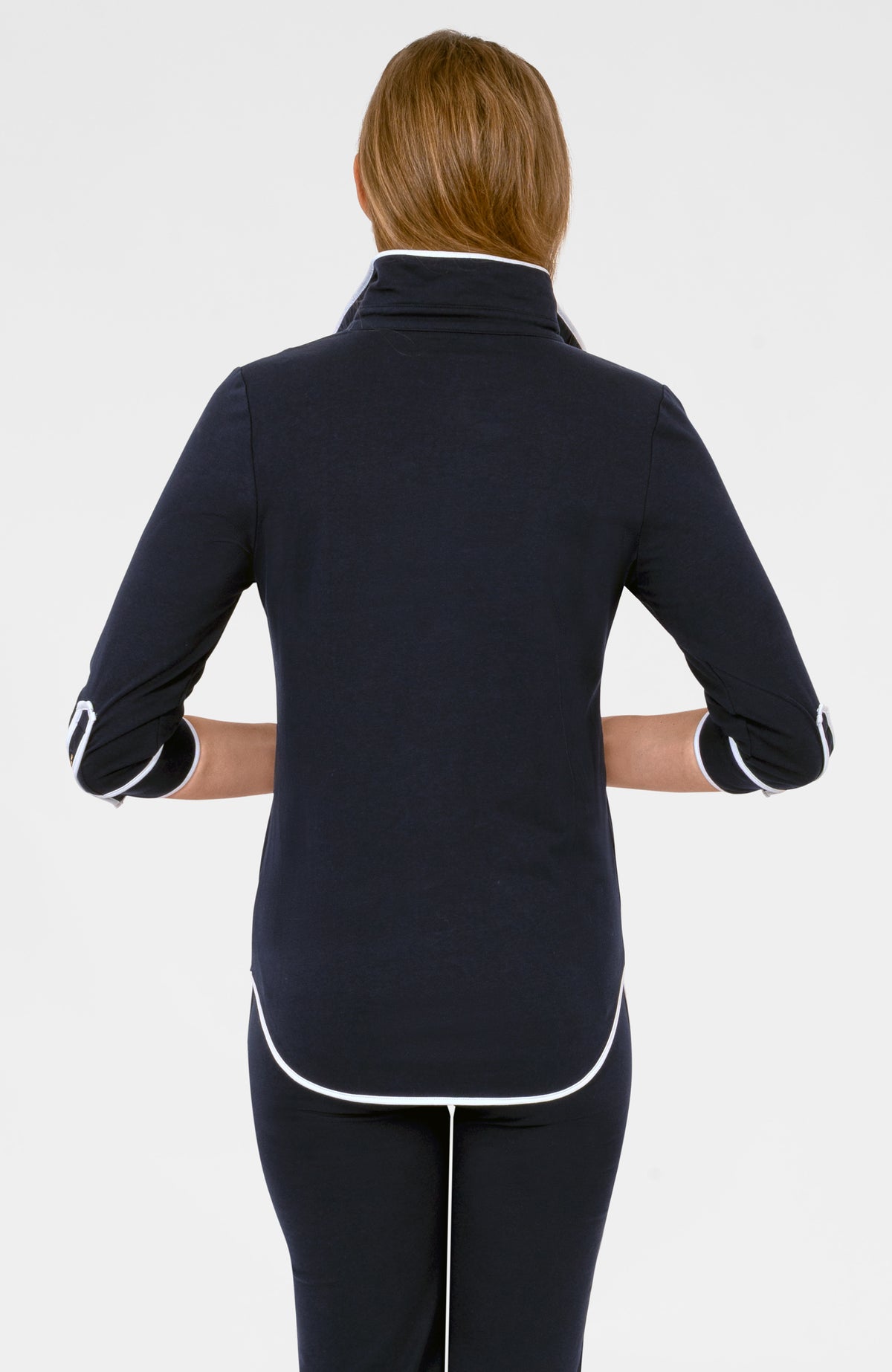 Pop Over Top - Trim It Up Navy White