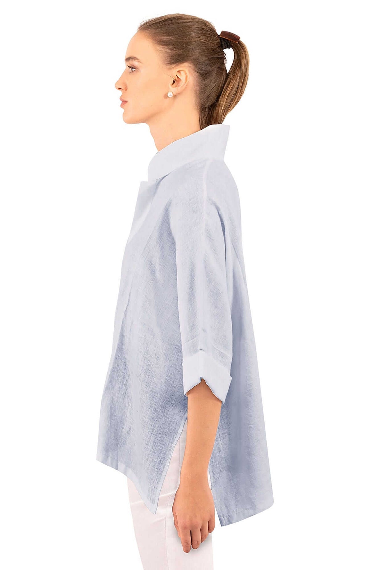 Little Lulu Linen Blouse - La Di Da Periwinkle