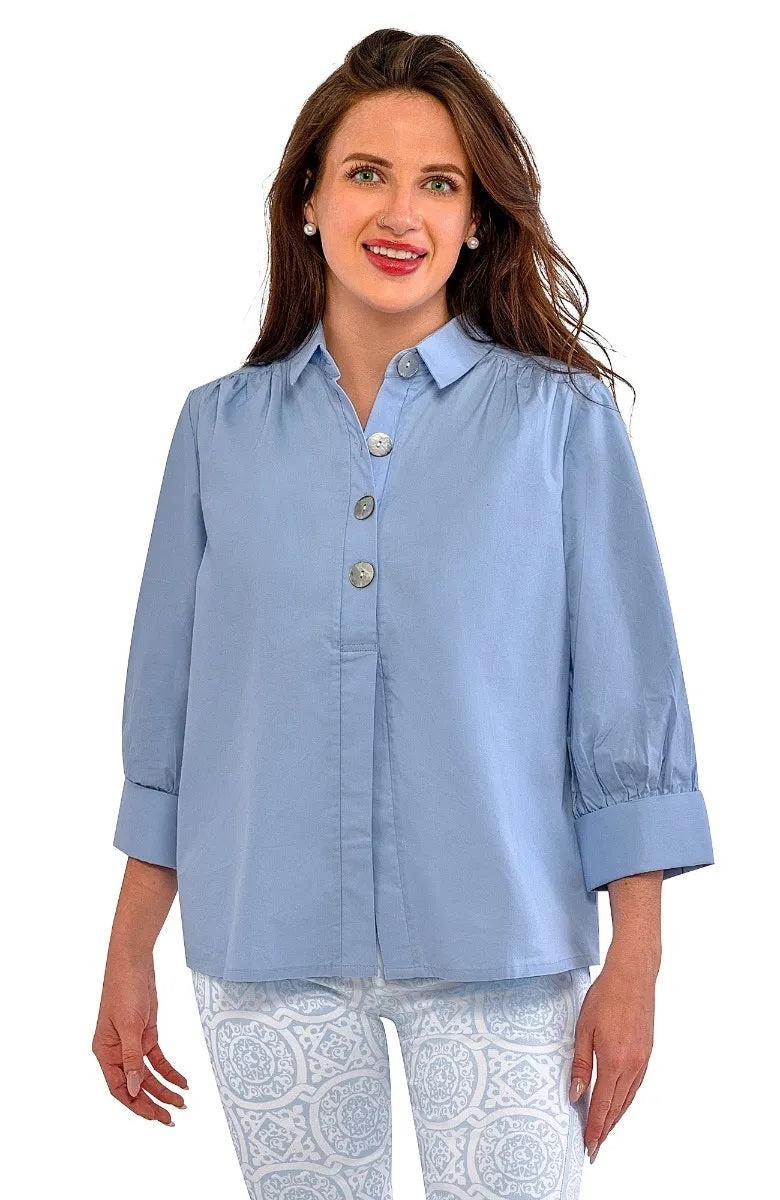 The Mary Top - Solid Periwinkle