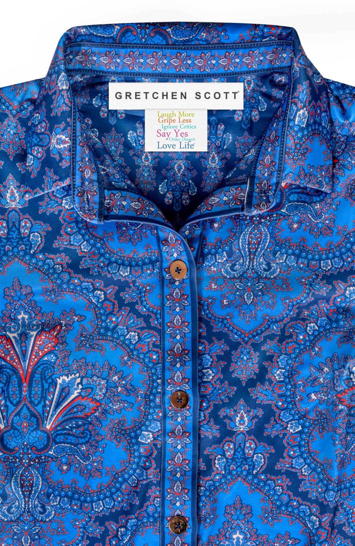 Puff Sleeve Top - Passion Paisley Imari
