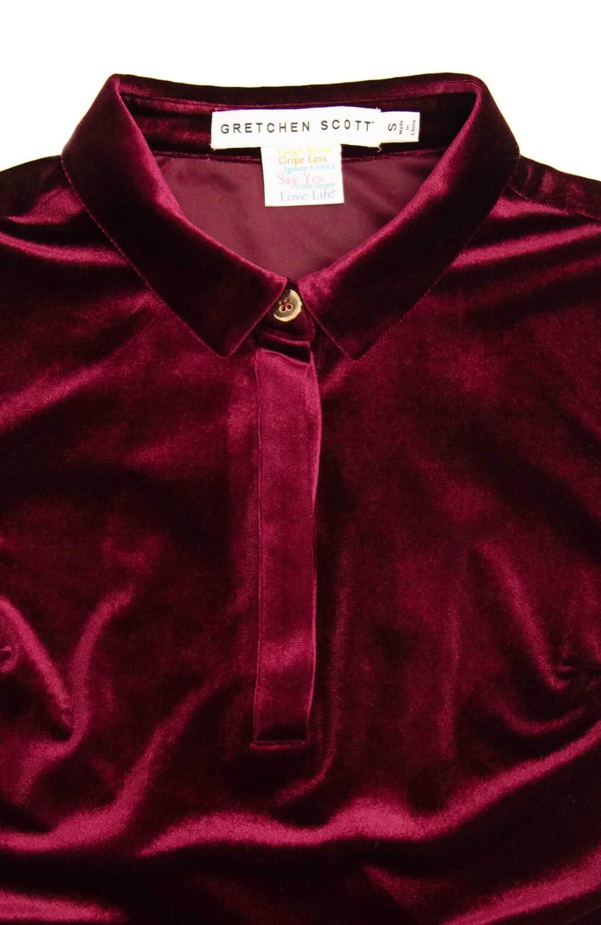 Pop Over Top - Silky Velvet - Final Sale Burgandy