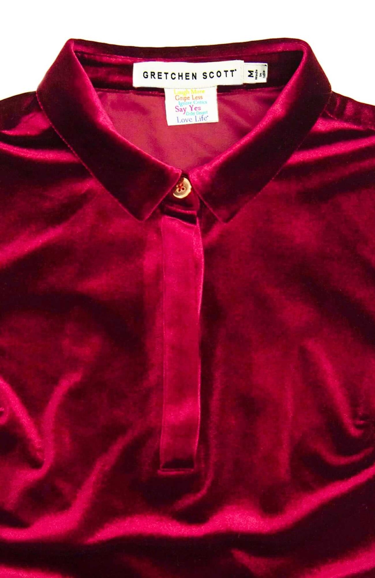 Pop Over Top - Silky Velvet - Final Sale Crimson