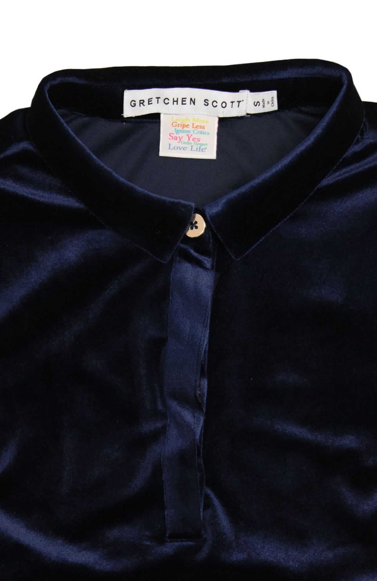 Pop Over Top - Silky Velvet - Final Sale Navy