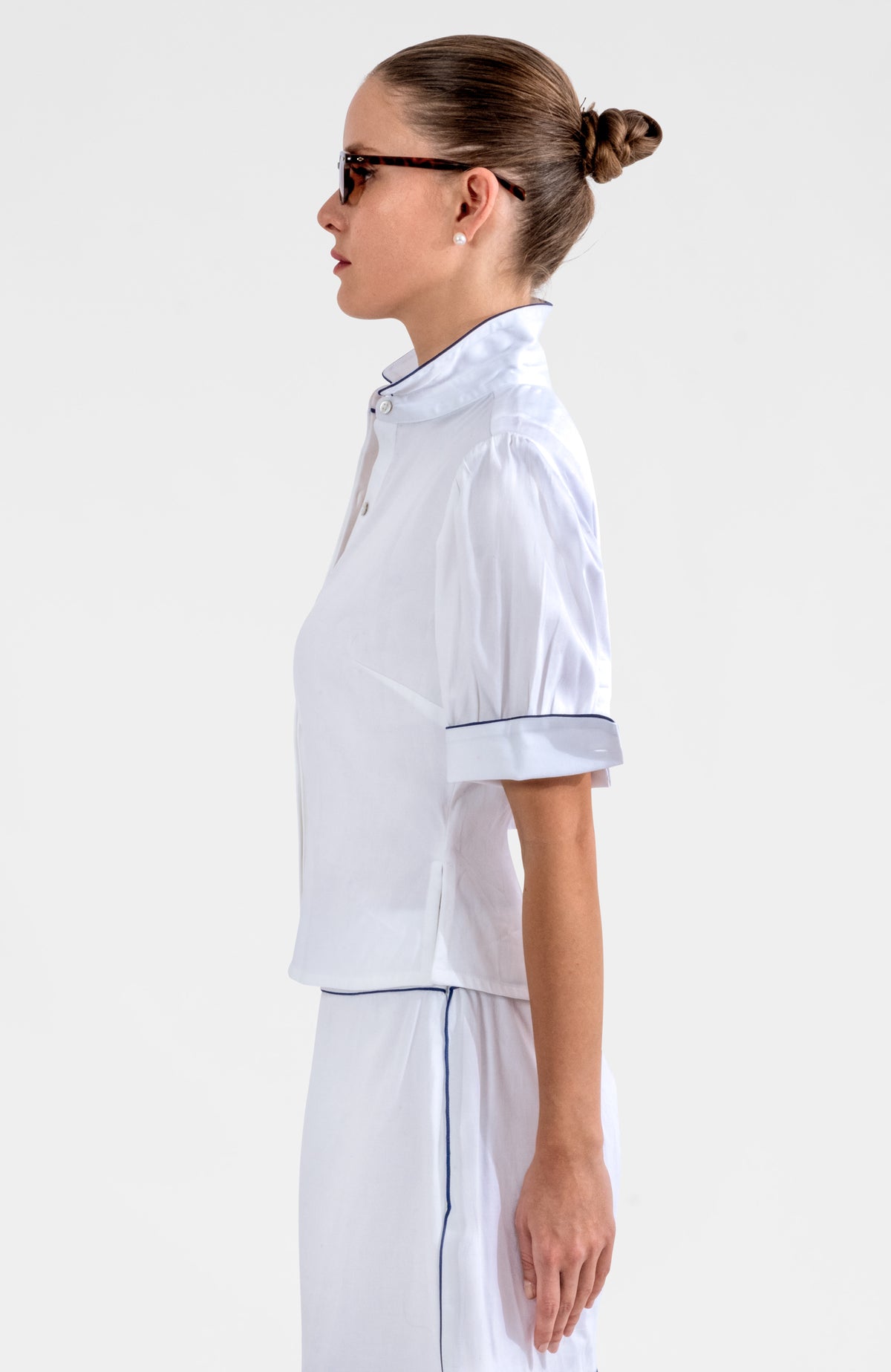 Pip Pip Piping Boyfriend Shirt - Solid