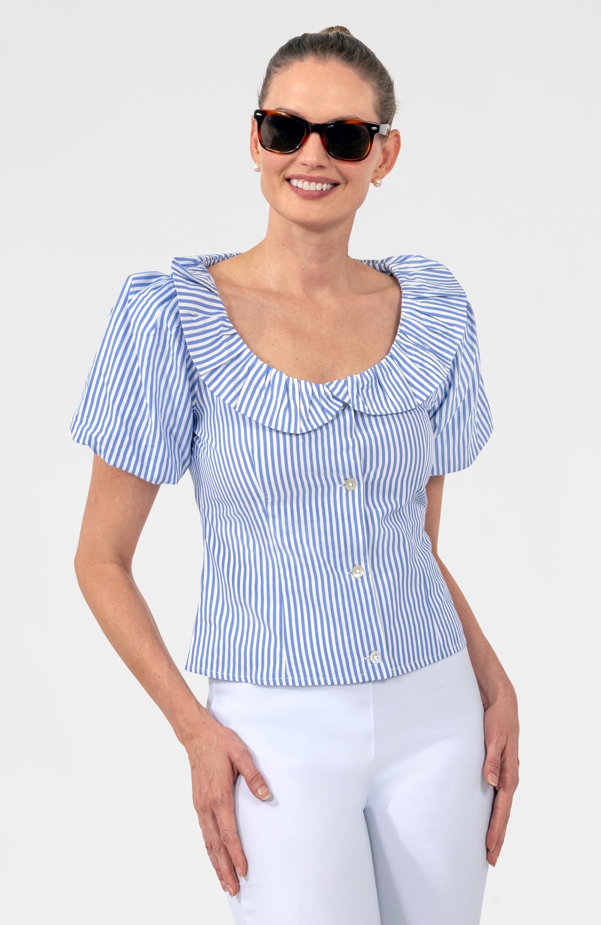 Picture Perfect Top - Stripe Periwinkle