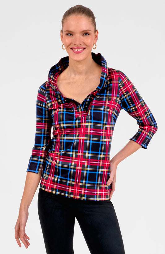 Ruffneck Top - Stewart Plaid Black Multi