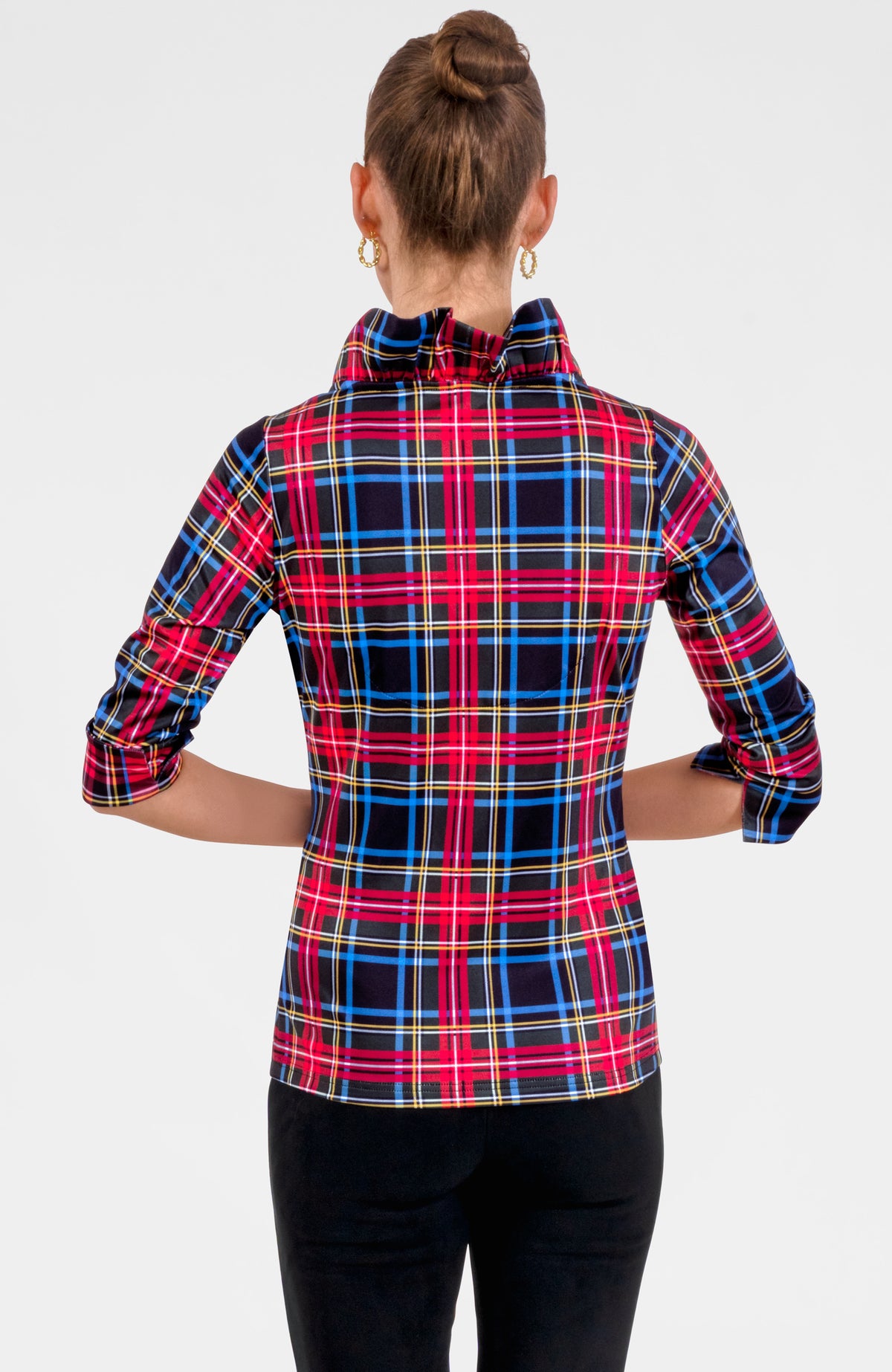 Ruffneck Top - Stewart Plaid Black Multi