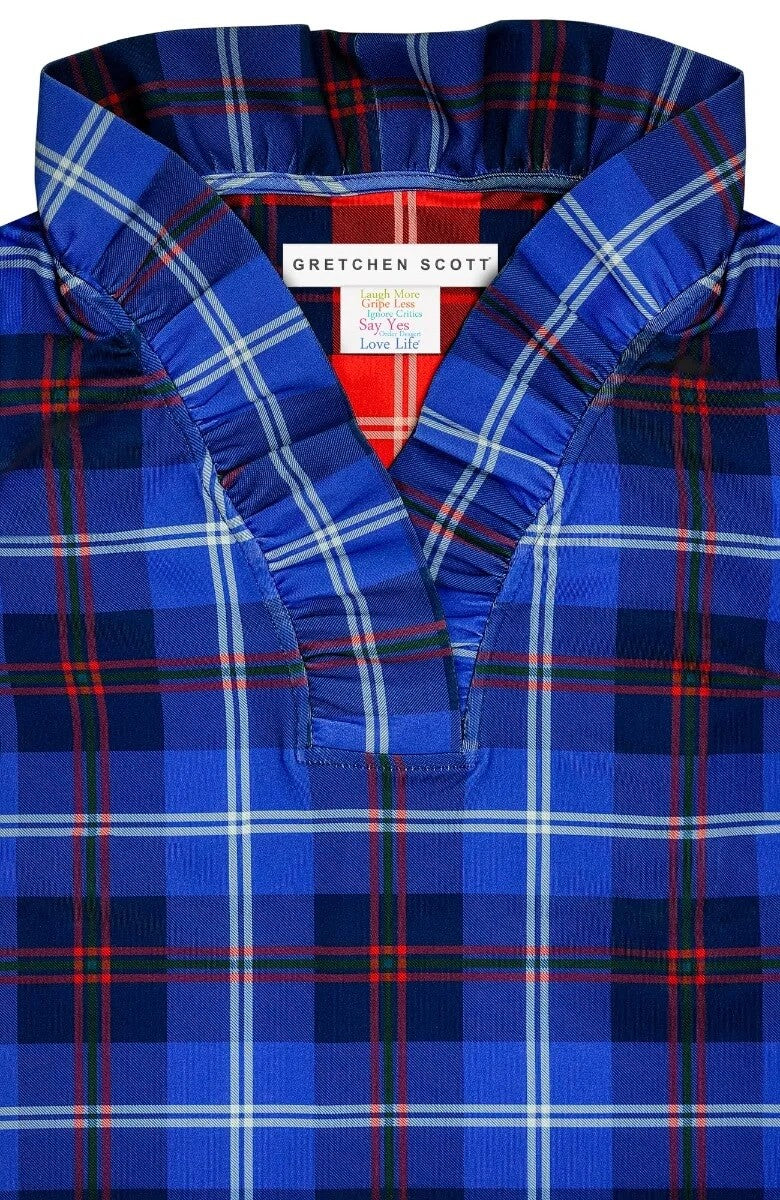 Ruffneck Top - Middleton Plaid Navy