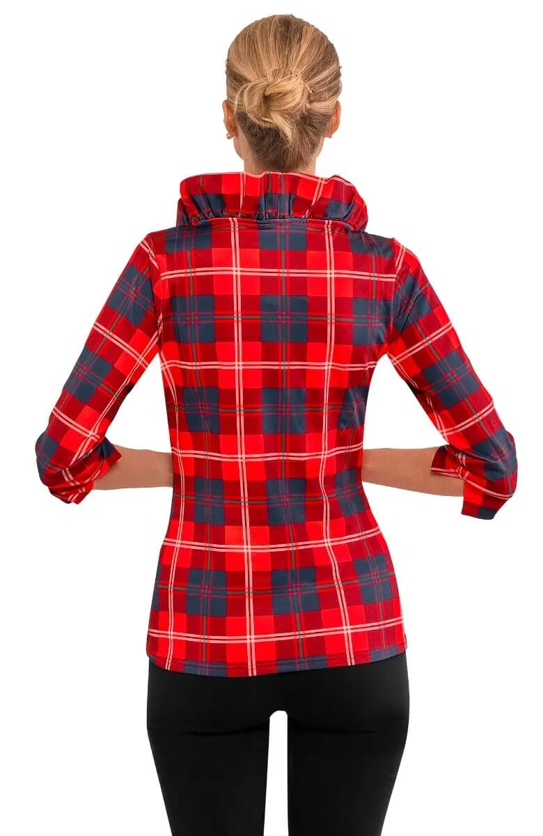 Ruffneck Top - Middleton Plaid - Final Sale Red