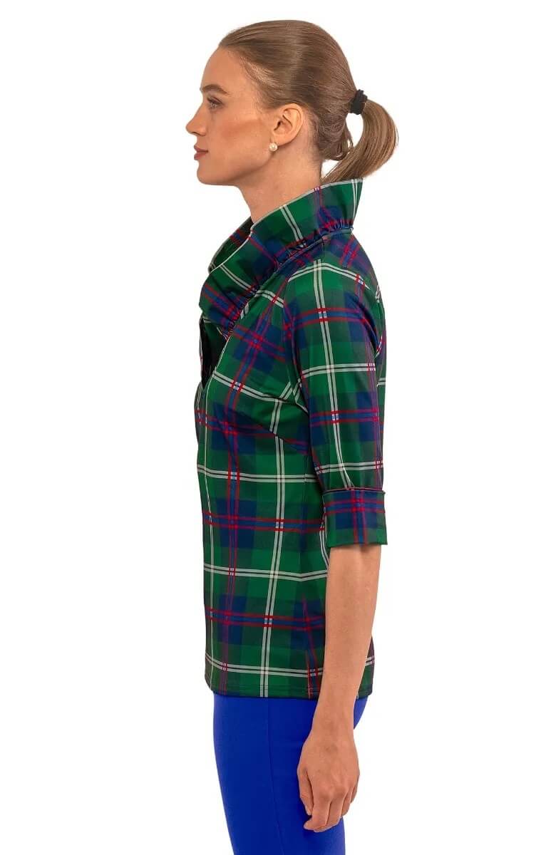 Ruffneck Top - Middleton Plaid - Final Sale Green