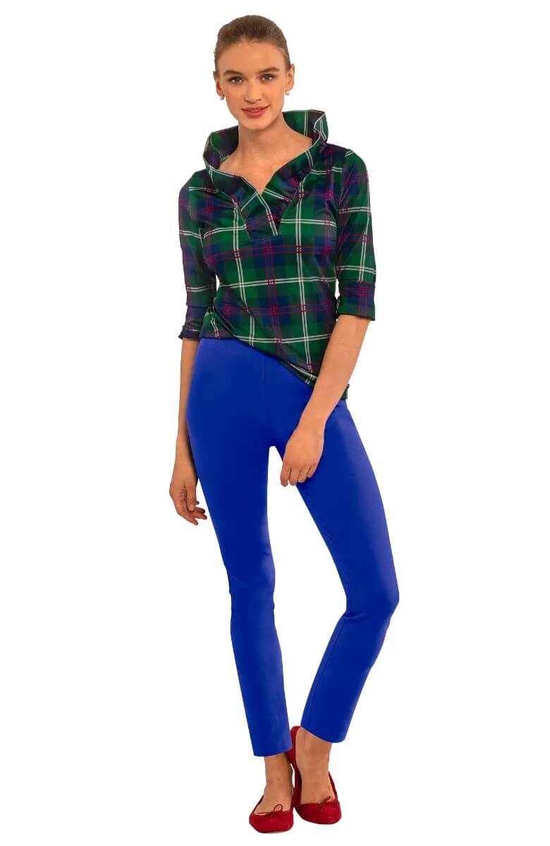 Ruffneck Top - Middleton Plaid - Final Sale Green