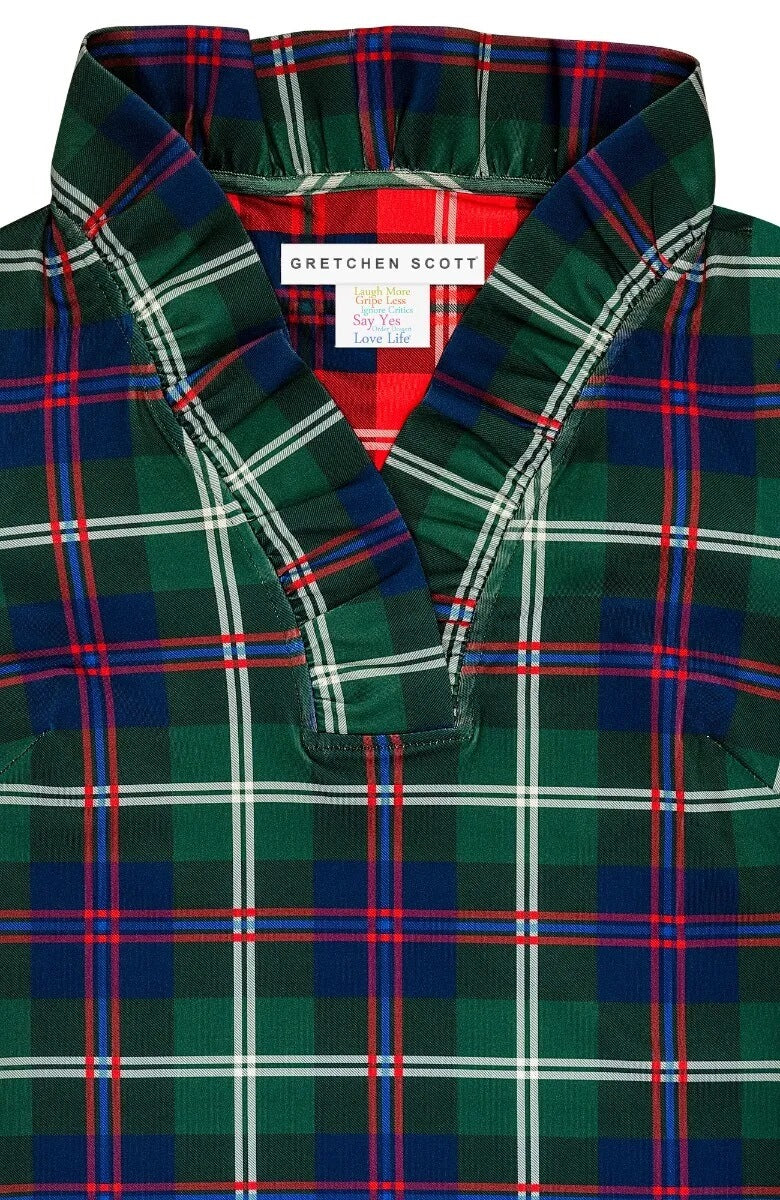 Ruffneck Top - Middleton Plaid - Final Sale Green