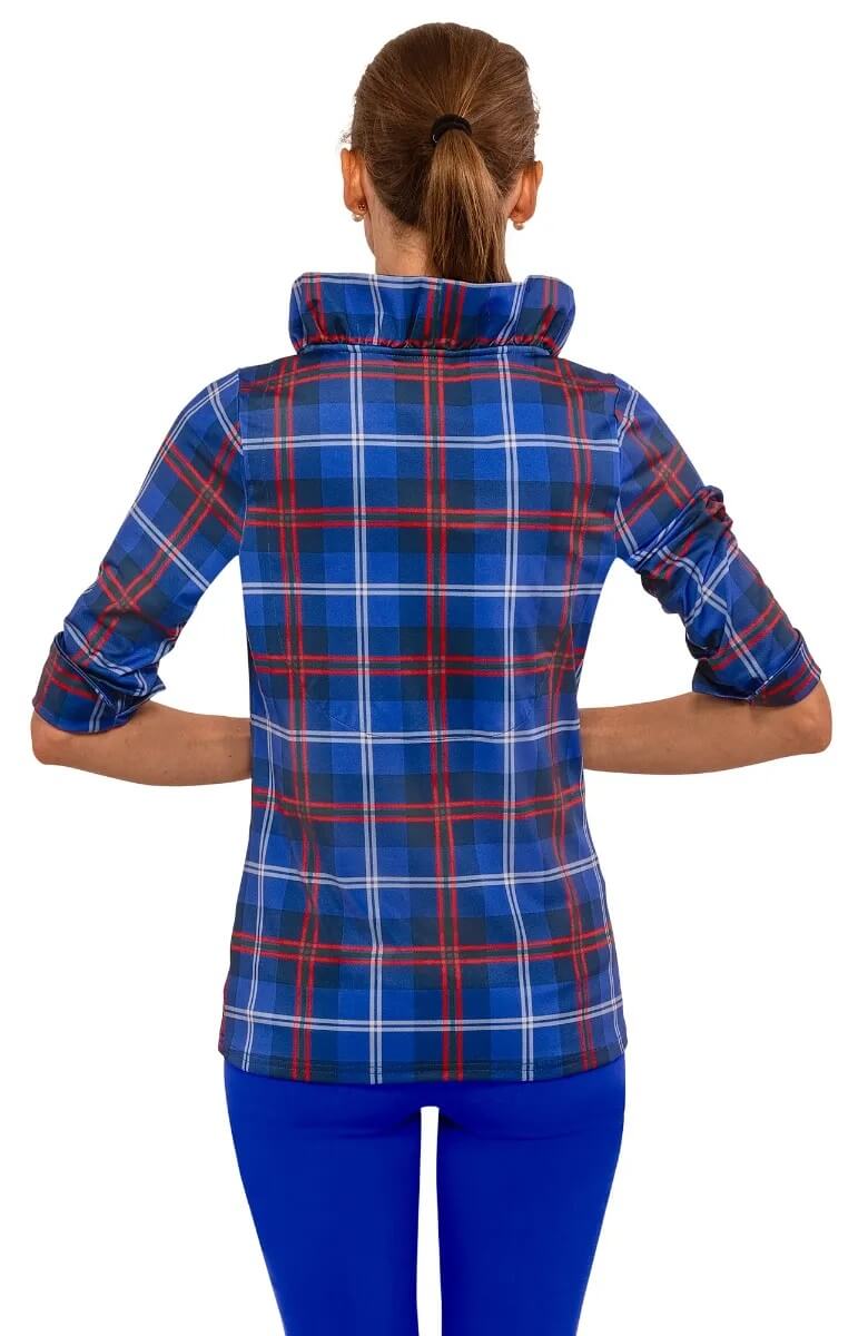 Ruffneck Top - Middleton Plaid - Final Sale Navy