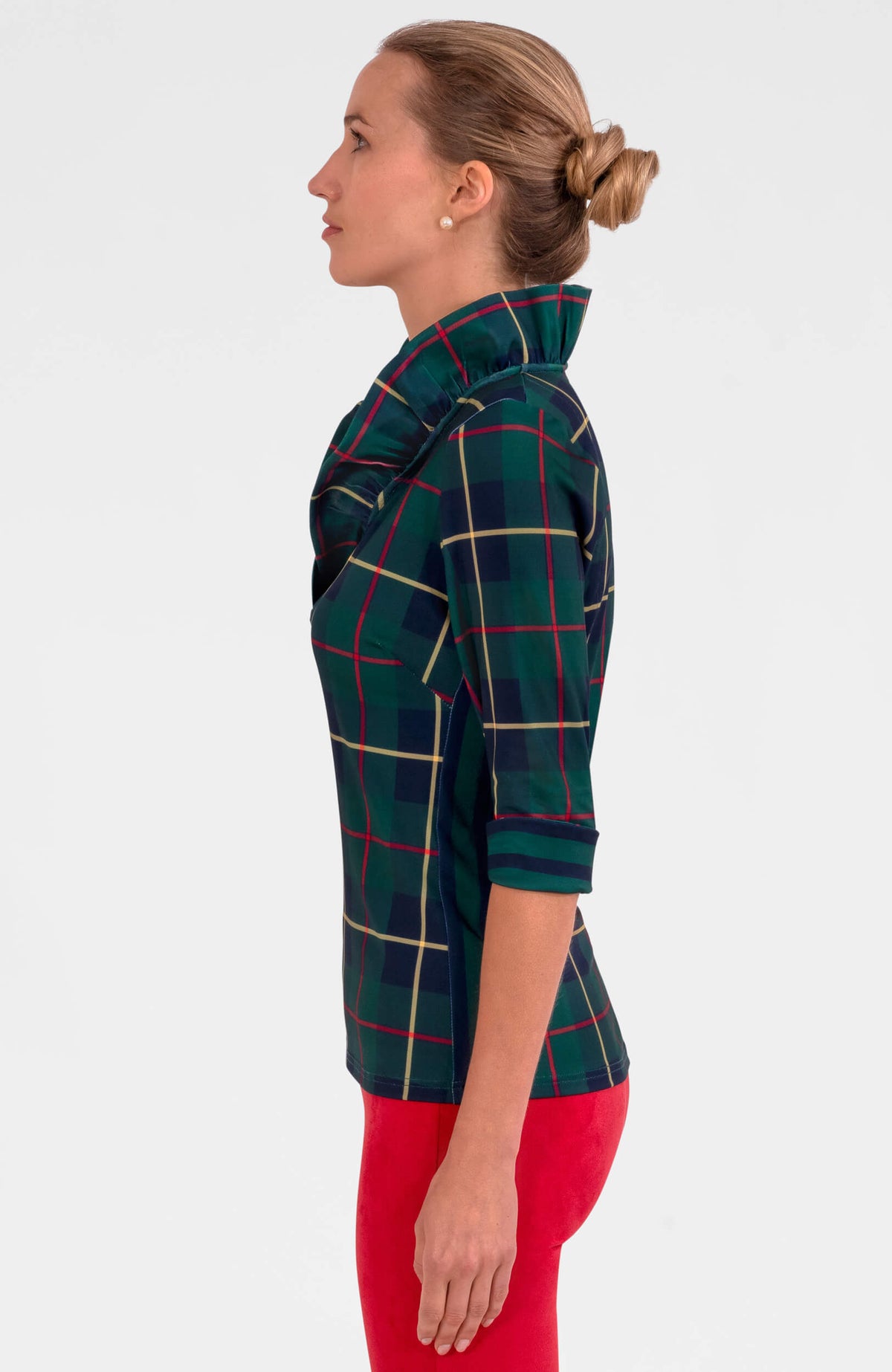 Ruffneck Top - Plaidly Cooper Greenmulti Plai