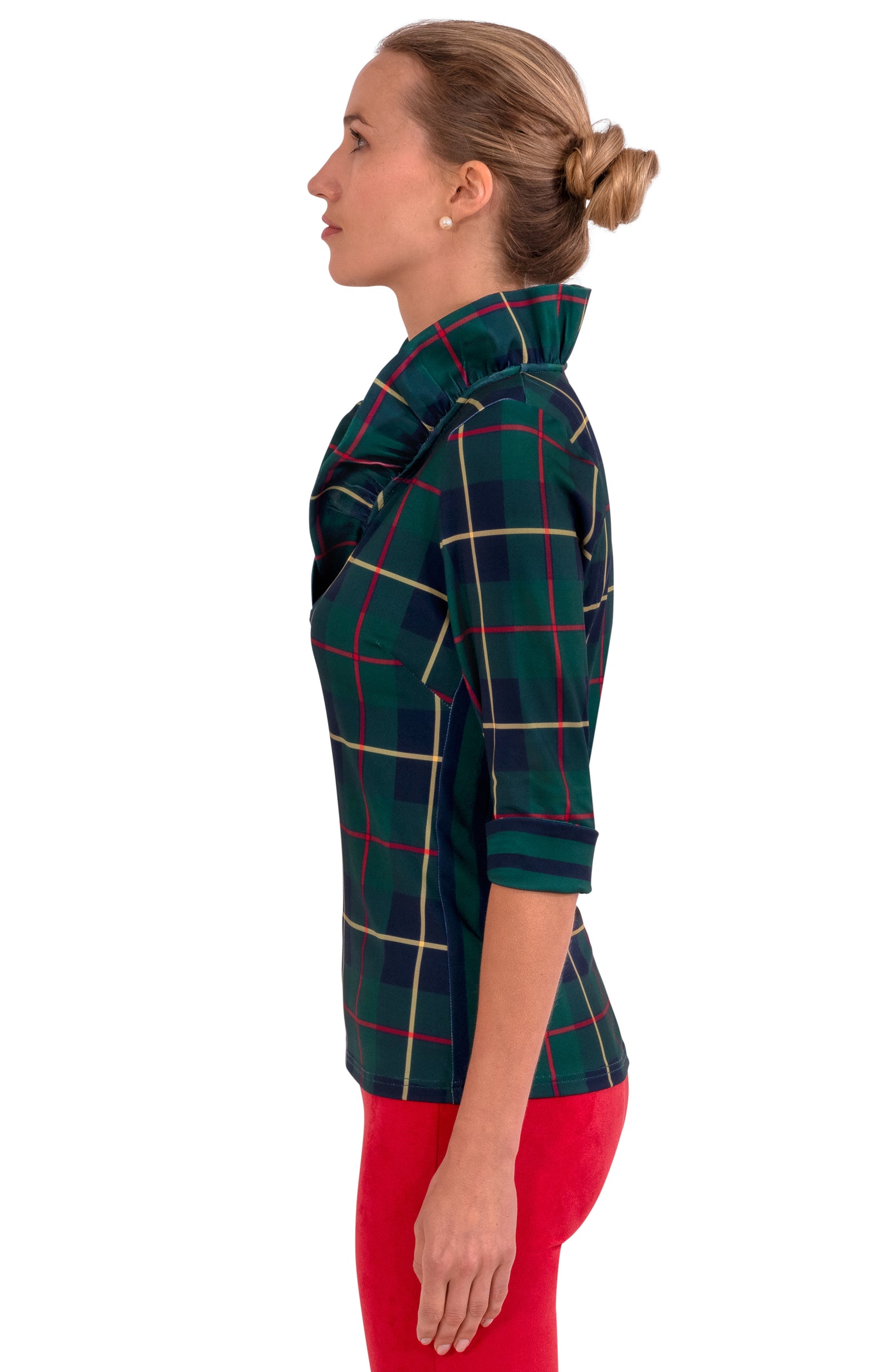 Ruffneck Top - Plaidly Cooper Greenmulti Plai