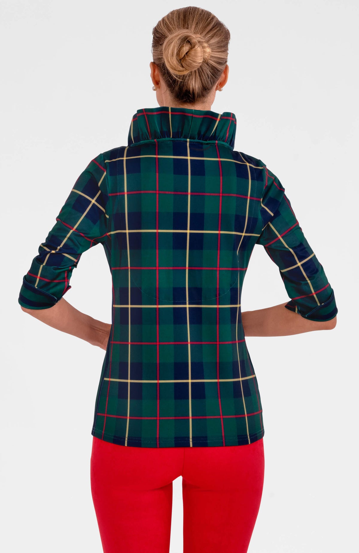 Ruffneck Top - Plaidly Cooper Greenmulti Plai